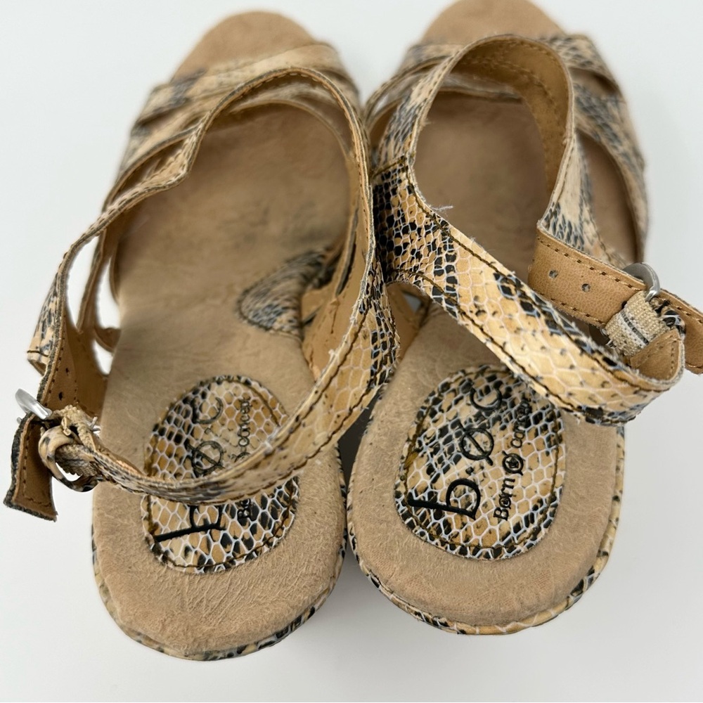 B.O.C. Wedge Platform Sandals Women's Size 8 Animal Snake Print - Picture 6 of 12